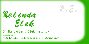 melinda elek business card